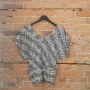 Vintage Textured Slouch Wide Arm Top